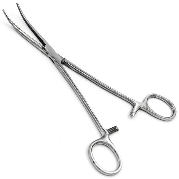 Затискач Більрот зігнутий, 200 мм, №2, кровозупиняючий