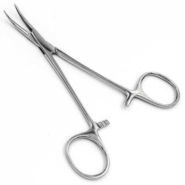 Затискач Халстед-Москіт зігнутий, 125 мм, кровоспинний