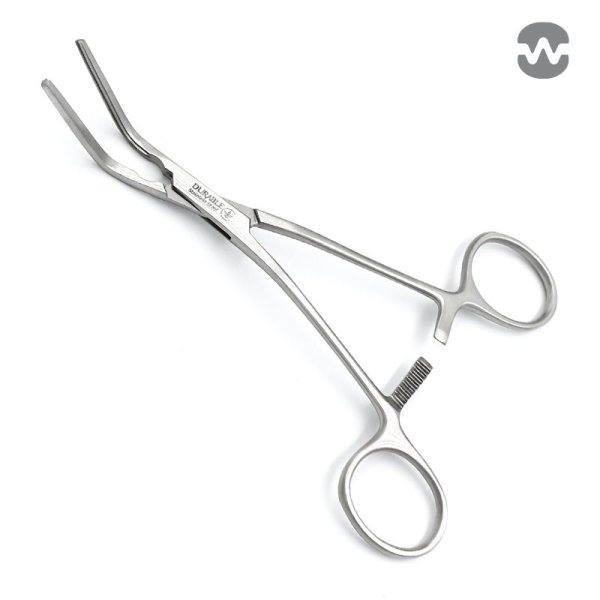 Затискач атравматичний ДеБейкі-Кулі, зігнутий 60°, 160 мм