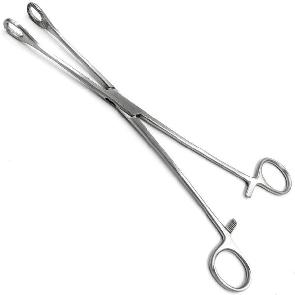 Щипці аборцанг по Форстеру (Foerster) із кремальєрою, прямі, ширина губок 14 мм