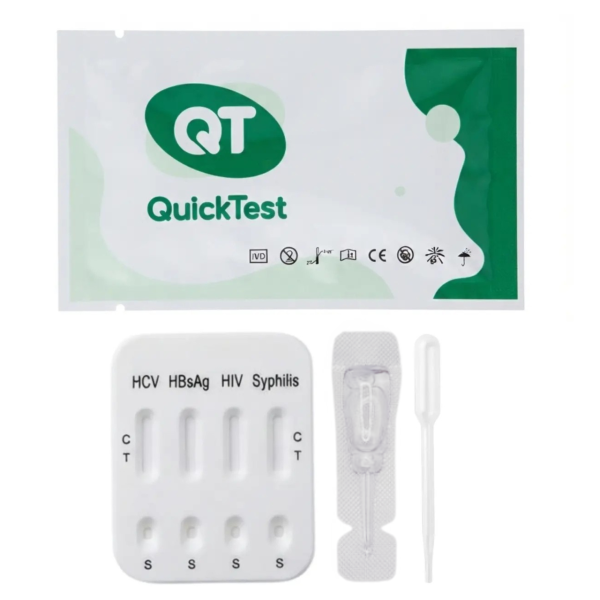 Комбинированный тест на 4 инфекции QuickTest: гепатит В, сифилис, ВИЧ, гепатита С, IHS-404, 1 шт.